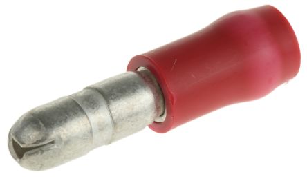 TE Connectivity Stecker 165590 ø 4mm Isoliert Rot Kabelschuh Rundstecker, Max. 1.6mm², Nicht Ummantelt