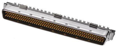 TE Connectivity Conector SCSI,, Macho, 100 Contactos, Montaje De Cable, Ángulo De 90°, Paso 1.27mm