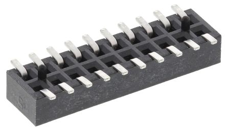 HARWIN Straight Surface Mount PCB Socket, 20-Contact, 2-Row, 1.27mm Pitch, Solder Termination