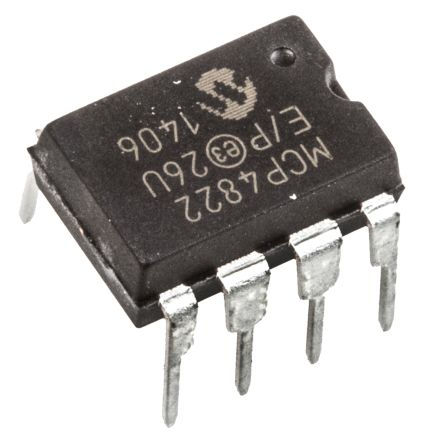Microchip Convertidor Digital A Analógico MCP4822-E/P, 12 Bits ±2%FSR Dual PDIP, 8 Pines, Serie (SPI/Microcable)