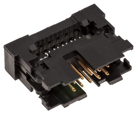 TE Connectivity AMP-LATCH IDC-Steckverbinder Stecker, Gewinkelt, 10-polig / 2-reihig, Raster 2.54mm