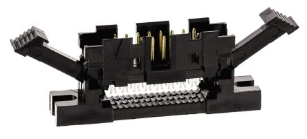 TE Connectivity AMP-LATCH IDC-Steckverbinder Stecker, Gewinkelt, 16-polig / 2-reihig, Raster 2.54mm