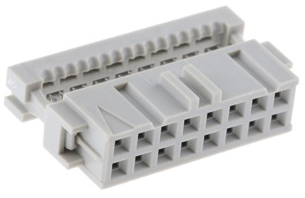 TE Connectivity Conector IDC Hembra Serie AMP-LATCH De 16 Vías, Paso 2.54mm, 2 Filas, Montaje De Cable