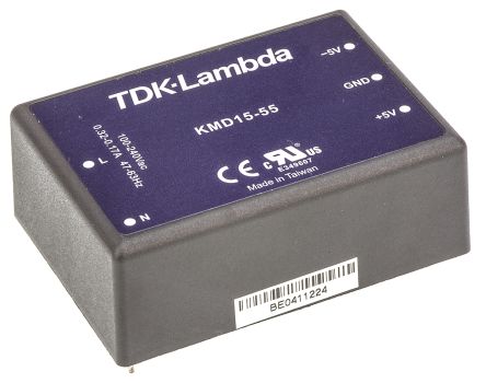 TDK-Lambda Schaltnetzteil, AUS ±5V Dc / 1.5A 2-Kanal 15W, EIN 100 → 375 V Dc, 90 → 264 V Ac Gekapselt,