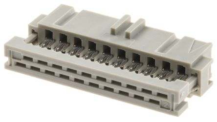 TE Connectivity AMP-LATCH IDC-Steckverbinder Buchse, Gewinkelt, 20-polig / 2-reihig, Raster 2.54mm