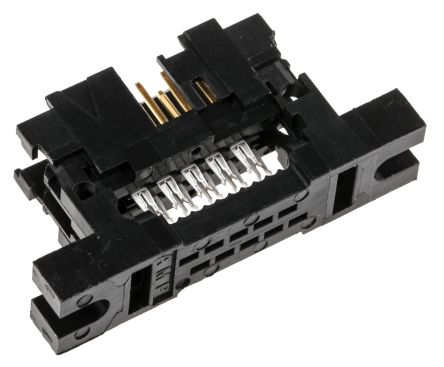 TE Connectivity AMP-LATCH IDC-Steckverbinder Stecker, Gewinkelt, 10-polig / 2-reihig, Raster 2.54mm