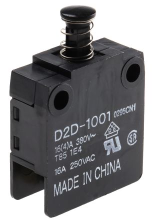 Omron Door Micro Switch, Plunger, SPST 16 A @ 250 V Ac, -25 → +85°C