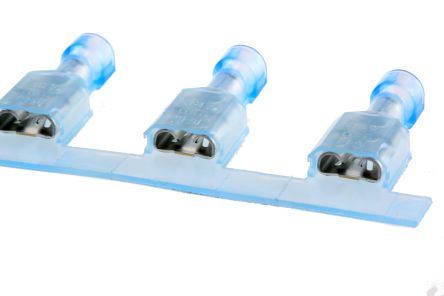 TE Connectivity Ultra-Fast Plus .250 Flachsteckhülse, Blau, Isoliert, 6.35 X 0.81mm, Buchse, 1.3mm² - 2mm², 16AWG Min