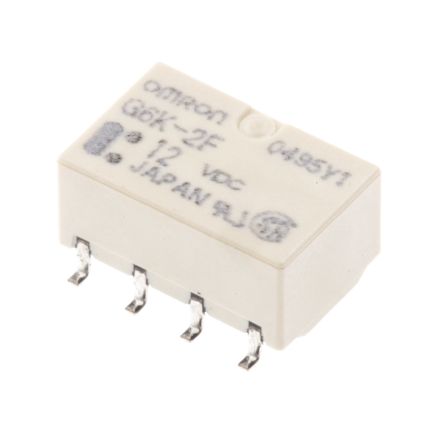Omron Surface Mount Signal Relay, 12V Dc Coil, 1A Switching Current, DPDT