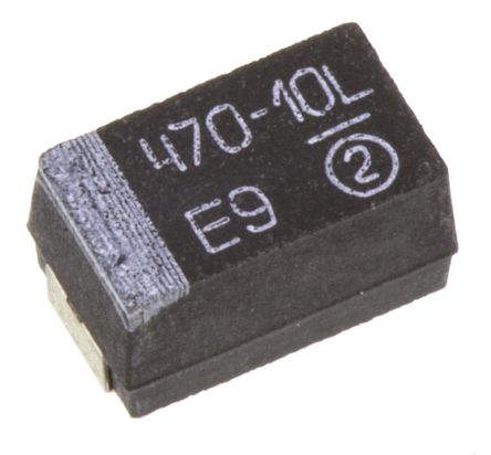 Vishay TR3 Kondensator, MnO2, 470μF, 10V Dc SMD, ±10%, Gehäuse 7343-43, +125°C
