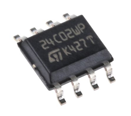 STMicroelectronics AEC-Q100 Memoria EEPROM Serie M24C02-WMN6TP, 2kbit, 256 X, 8bit, Serie I2C, 900ns, 8 Pines SOIC