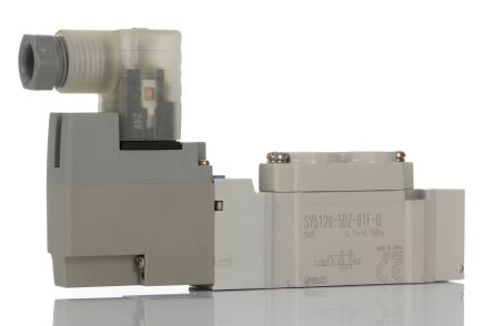 SMC Electrodistributeur Pneumatique Serie SY5000 Fonction 5/2, Bobine/Assistée, G 1/8, 24V C.c.
