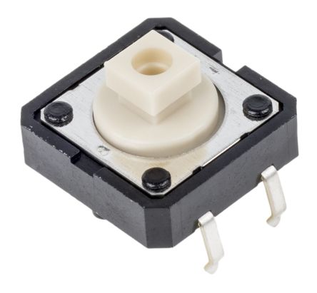 Omron Ivory Plunger Tactile Switch, SPST 50 MA @ 24 V Dc 3mm Through Hole