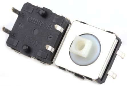 Omron Interrupteur Tactile Traversant, SPST, 12 X 12 X 7.3mm Avec Poussoir