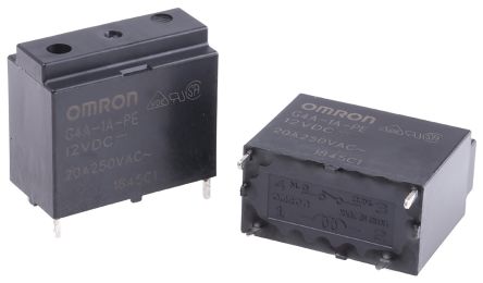 Omron PCB Mount Power Relay, 12V Dc Coil, 20A Switching Current, SPST
