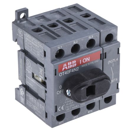 ABB Trennschalter 4P-polig 40A DIN-Schiene IP 20 11kW 750V Ac 3-phasig