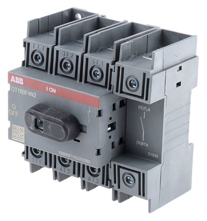 ABB Interruptor Seccionador, 4P, Corriente 100A, Potencia 37kW, IP20