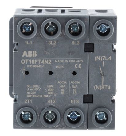ABB Interruptor De Aislamiento Sin Fusible, 4P, Corriente 16A, Potencia 7,5kW, IP20