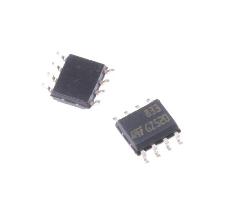 STMicroelectronics LM833DT, Op Amp, 15MHz, 8-Pin SOIC