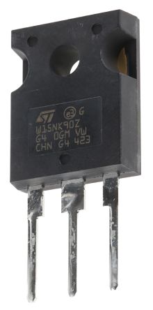 STMicroelectronics MOSFET STW15NK90Z, VDSS 900 V, ID 15 A, TO-247 De 3 Pines,, Config. Simple