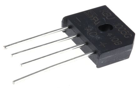 Taiwan Semiconductor Brückengleichrichter, 1-phasig 10A 600V THT 1.1V KBU 4-Pin 5μA