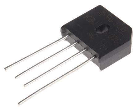 Taiwan Semiconductor Brückengleichrichter, 1-phasig 4A 1000V THT 1.1V KBU 4-Pin 5μA