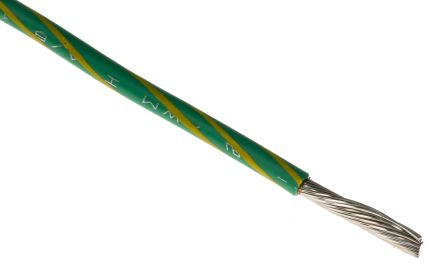 Alpha Wire Hook Up Wire UL11028, EcoWire, 2,1 Mm², Vert/Jaune, 14 AWG, 30m, 600 V