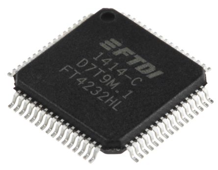 FTDI Chip Controlador USB FT4232HL-REEL, 64 Pines, LQFP