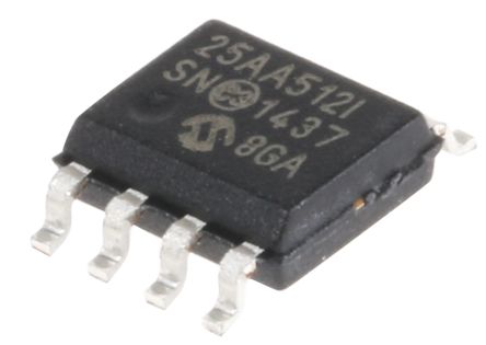 Microchip 512kbit Serieller EEPROM-Speicher, Seriell-SPI Interface, SOIC, 250ns SMD 64K X 8 Bit, 64k X 8-Pin 8bit