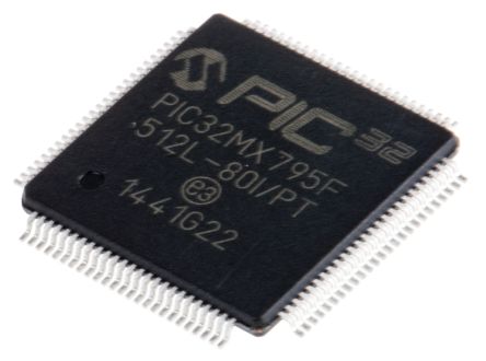 Microchip Microcontrôleur, 32bit, 128 Ko RAM, 512 Ko, 80MHz, TQFP 100, Série PIC32MX