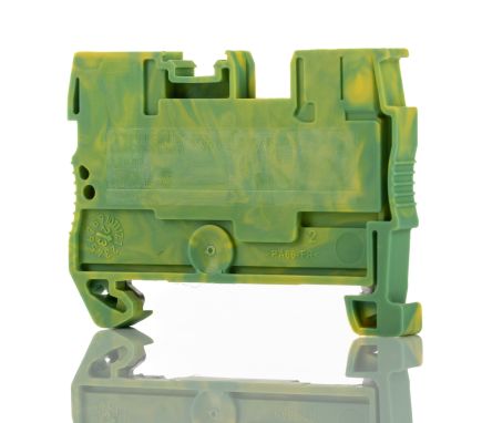 Phoenix Contact PT 2.5/1P-PE Series Green/Yellow Earth Terminal Block, 0.14 → 4mm², Single-Level, Plug In