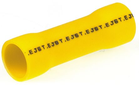 JST, FVC Butt Splice Connector, Yellow, Insulated 12 → 10 AWG