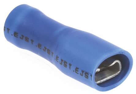JST FLVDDF Flachsteckhülse, Blau, Isoliert, 4.75 X 0.5mm, Buchse, 1mm² - 2.6mm², 16AWG Min