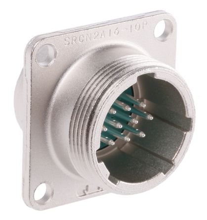 JAE SRCN 16 Mini Rundsteckverbinder Stecker 10-polig / 5.0A, Tafelmontage, Lötanschluss
