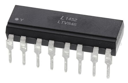 Lite-On Optoacoplador LTV-8x6 De 4 Canales, Vf= 1.4V, Viso= 5 KVrms, IN. DC, OUT. Transistor, Mont. Pasante,