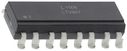 Lite-On LTV-8x7 SMD Quad Optokoppler DC-In / Transistor-Out, 16-Pin PDIP, Isolation 5 KV Eff