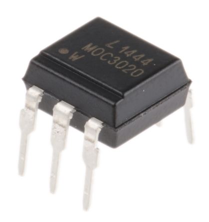 Lite-On, MOC3020 Triac Output Optocoupler, Through Hole, 6-Pin PDIP
