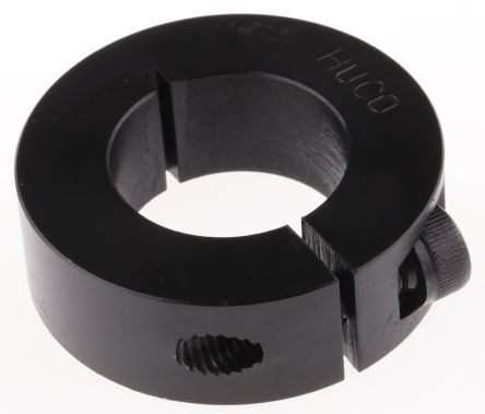 Huco 轴环, 25mm轴直径, 一件, 夹紧螺丝, 黑色氧化, 钢, 45mm外径, 15mm宽度