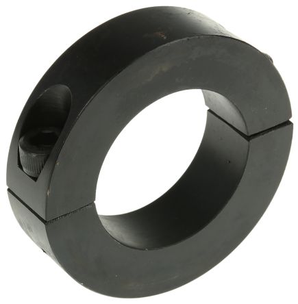 Huco 轴环, 35mm轴直径, 两件, 夹紧螺丝, 黑色氧化, 钢, 57mm外径, 15mm宽度