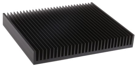 RS PRO 铝散热器 电子散热器, 250 x 300 x 40mm, 0.3K/W, 黑色