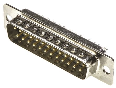 HARTING Sub-D Steckverbinder B Stecker, 25-polig / Raster 2.77mm, Tafelmontage Lötanschluss