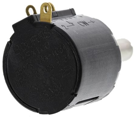 Bourns 3547, Tafelmontage 3-Gang Dreh Potentiometer 10kΩ ±3% / 1W, Schaft-Ø 6,35 Mm