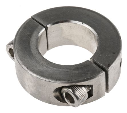 Huco 轴环, 25mm轴直径, 两件, 夹紧螺丝, 不锈钢, 45mm外径, 15mm宽度