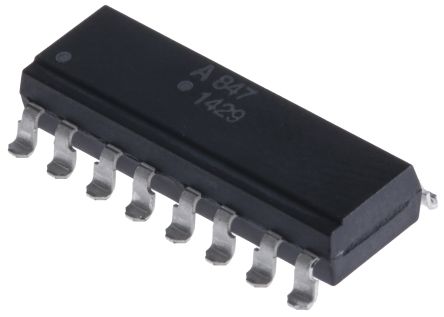 Broadcom SMD Quad Optokoppler DC-In / Transistor-Out, 16-Pin PDIP, Isolation 5 KV Eff