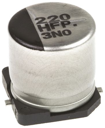 Panasonic, SMD Aluminium-Elektrolyt Kondensator 220μF ±20% / 50V Dc, Ø 10mm X 10.2mm, Bis 105°C