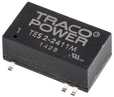 TRACOPOWER TES 2M DC-DC Converter, 5V Dc/ 400mA Output, 21.6 → 26.4 V Dc Input, 2W, Surface Mount, +71°C Max