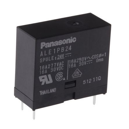 Panasonic PCB Mount Non-Latching Relay, 24V Dc Coil, 16A Switching Current, SPST