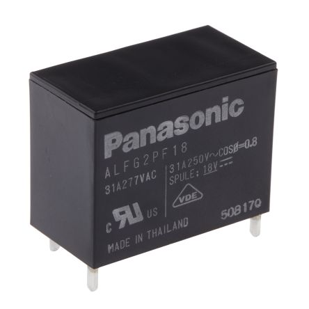 Panasonic Monostabiles Relais, Printrelais 1-poliger Schließer 31A 18V Dc Spule / 1.4W
