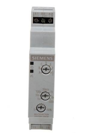Siemens DIN Rail Mount Timer Relay, 12 → 240V Ac/dc, 1-Contact, 0.05 → 100 S, 3 → 100 Min, 5