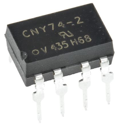 Vishay, CNY74-2H DC Input Transistor Output Dual Optocoupler, Through Hole, 8-Pin PDIP